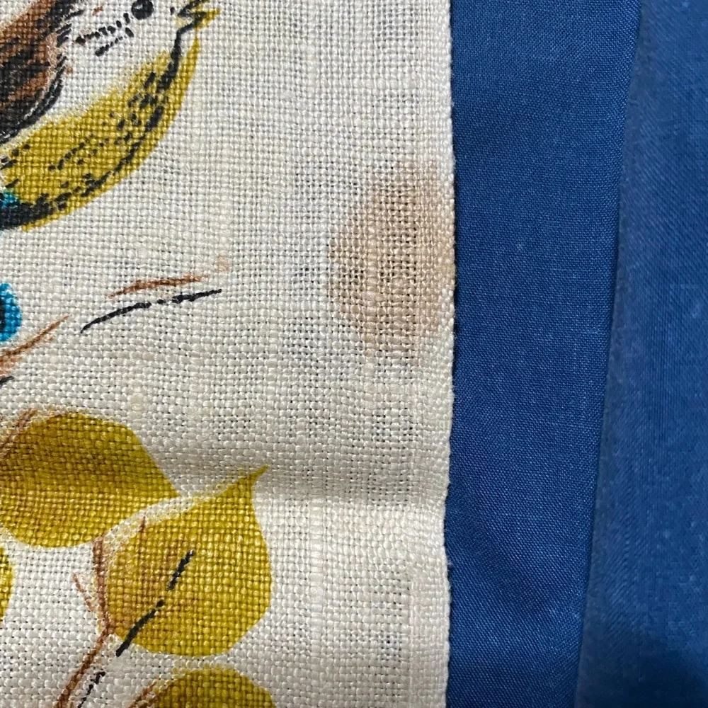 Vintage pure linen hand towels birds
